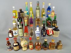 30 miniature bottles of whisky, gin,