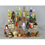 30 miniature bottles of whisky, gin,