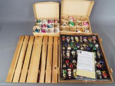 Thomas Pacconi hand blown Christmas ornaments in wooden box with certificate of authenticity