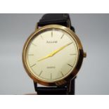 A gentleman's 9ct gold cased Accurist wristwatch, stamped .