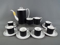 Susie Cooper for Wedgwood coffee service for six in the 'Contrast' pattern.