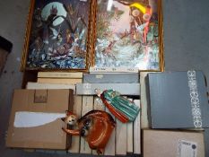 Lot to include 29 boxed collector plates, two framed foil prints depicting fairies,