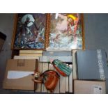 Lot to include 29 boxed collector plates, two framed foil prints depicting fairies,