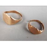 Scrap gold - A gentleman's hallmarked 9ct rose gold ring,