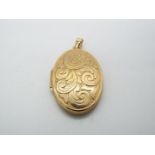 A 9ct gold pendant locket, stamped 375, approximately 4.6 grams all in.