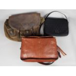 Three handbags / bags to include a 'Little Leather Handbag Co', Michael Kors and Barbour.