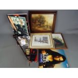 A mixed lot of collectables to include Star Wars related items, prints,