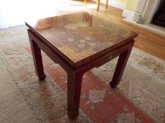 Two lacquered tables with red Oriental decoration, 51.