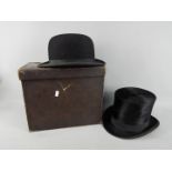 A G.A. Dunn silk top hat (internal measurements approximately 60 cm circumference, 20.