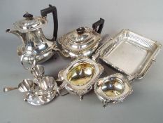 A collection of good quality plated ware to include tea and coffee pot,