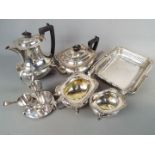 A collection of good quality plated ware to include tea and coffee pot,