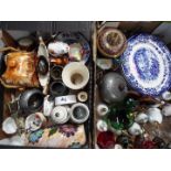 A mixed lot to include ceramics, glassware, metal ware, plated ware and similar, two boxes.