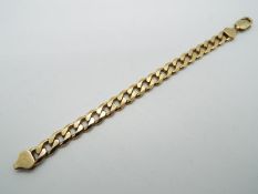 A 9ct yellow gold curb chain bracelet, stamped 375, approximately 9 cm (l) and 25.9 grams all in.