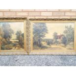 Two ornately framed oleographs by Fiehl Reproductions,