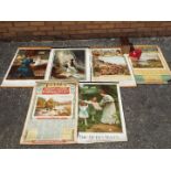 A quantity of vintage advertising calendar prints,