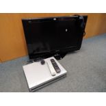 A 32" Panasonic Viera LCD television and a Sony DVD Recorder.