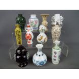Eleven miniature Japanese vases by Franklin Mint from the 'Treasures of the Imperial Dynasties'