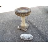 Lot Withdrawn - A reconstituted stone bird bath measuring approximately 65 cm (h) x 41.