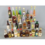 30 miniature bottles of whisky, gin,