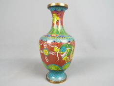 A Chinese closionné vase of baluster form,