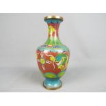 A Chinese closionné vase of baluster form,