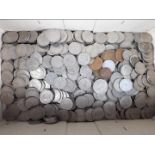 A large quantity of one shilling coins,