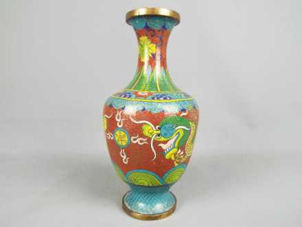 A Chinese closionné vase of baluster for