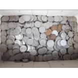 A large quantity of one shilling coins,