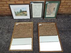 Mirrors, Pictures. Lot consisting of two