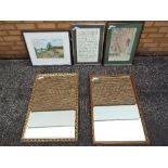 Mirrors, Pictures. Lot consisting of two