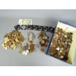 A large quantity of UK and foreign coins