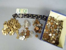 A large quantity of UK and foreign coins