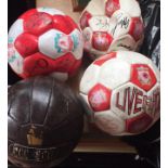 Signed Liverpool Footballs.