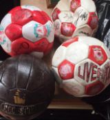 Signed Liverpool Footballs.