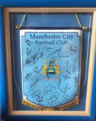 Signed Manchester City Football Pennant.