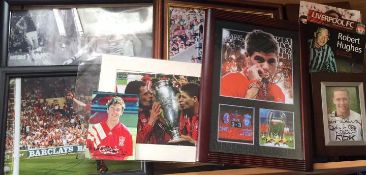 Signed Football Items. Framed pictures, mounted pictures.
