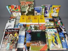 Cricket - A large collection of books and magazines relating to cricket to include 'Test Cricket'