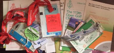 Golf Items. Large amount of British Open items from the 1980s onwards.