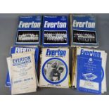 Everton Football Programmes. Home programme collection 1958 to the 1970s.