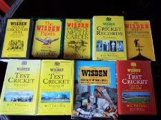 Wisden Cricket - nine hardback books relating to Cricket to include tests, grounds, cricketers, etc,