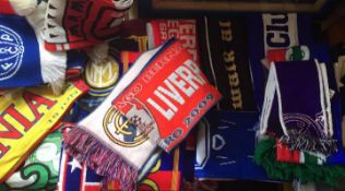 Football Scarves. Twenty football scarves collected by a Liverpool FC supporter on European travels.