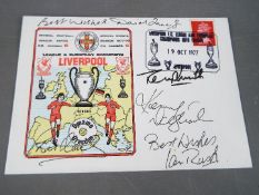 First Day Cover - Liverpool League and European Champions 1977-78 bearing signatures of Kenny