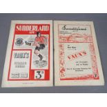 Sunderland FC Football Programmes.