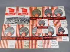 Sunderland FC Football Programmes. Home issues versus foreign opposition 1950s / 1960s.