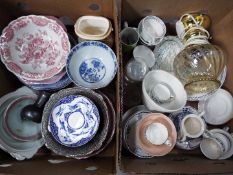 Lot to include ceramics comprising Adams Calyx Ware and Baltic, blue and white, Prinknash,