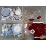 Lot to include a quantity of glassware and various dinner and tea wares, four boxes.