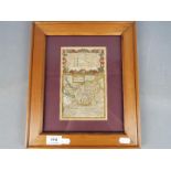 Emanuel Bowen, a hand coloured engraving, A Map Of Che-Shire, mounted and framed under glass,