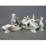 Lladro - A Lladro bird group of three geese,