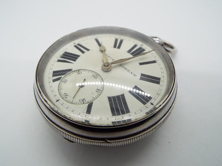 A Victorian hallmarked silver cased pocket watch, Chester assay 1898, - Image 6 of 6