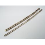 Two silver curb chain bracelets (both A/F), stamped 925, approximately 59 grams all in.